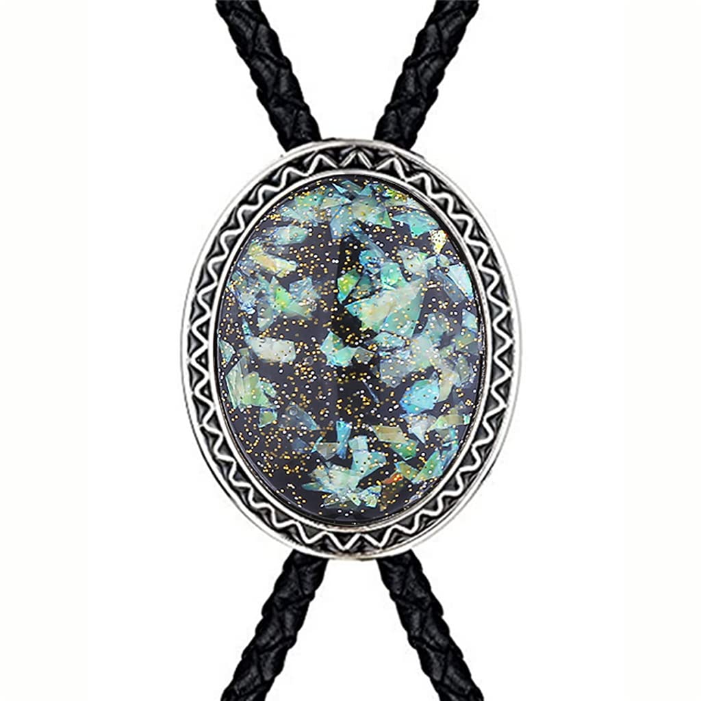 HUABOLA CALYN Bolo tie for Men Western Cowboy Leather Necktie Halloween Costume Bolo ties for Women (4# Opal)