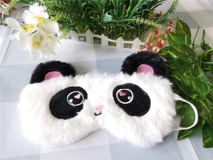 Cute Animal Sleeping Mask Soft Plush Blindfold Cute Rabbit Panda Koala Eye Cover Eyeshade for Kids Teens Girls Women (Flamingo)