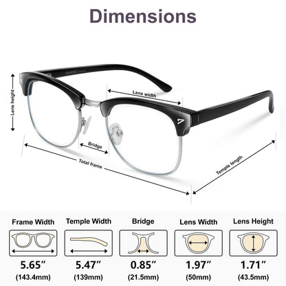VISOONE Spring Hinge Blue Light Blocking Glasses Square with Anti Computer Glare for Gaming Women and Men MONTANA