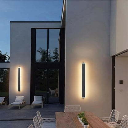 Tipace Modern LED Outdoor Sconce 31.5IN 24W Black Exterior Wall Light Fixture 2pack Long Outdoor Wall-Mounted Lamp Fixture with Frosted Acrylic for Patio,Porch,Courtyard (3000K)