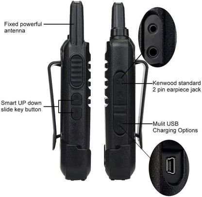 Retevis RT22 Two Way Radio (4 Pack) with VOX Earpiece, Long Range Rechargeable, Portable, Handsfree Walkie Talkie for Adults, Security Acoustic Tube Earpiece