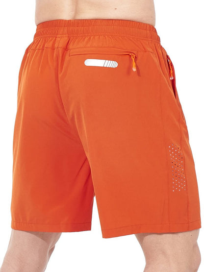NORTHYARD Men's Athletic Running Shorts Gym Workout 7"/9"/5" Quick Dry Lightweight Sports Basketball Tennis 3 Zipper Pockets Orange L