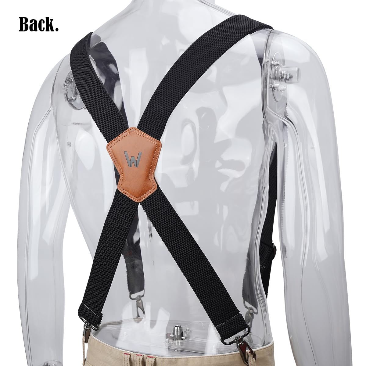 WELKINLAND 1.5In HD Elastic Suspenders, Heavy-Duty Work Suspenders, Comfy Belt Loop Suspenders with Hooks, Men Suspender for Pants, Men's Suspender for Jeans