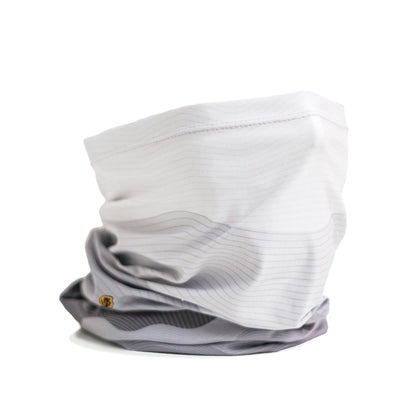 WHTE MOSS Cooling Performance Neck Gaiter & Headband – UPF 50+ Moisture-Wicking, Ultra-Soft, Breathable Sports Buff Face Mask for Men & Women, All-Season Sweatband (Mountain White)