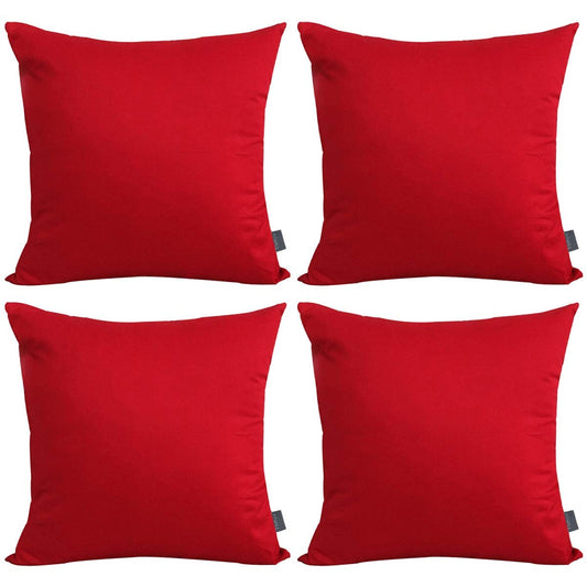 Thmyo 4-Pack 100% Cotton Comfortable Solid Decorative Throw Pillow Case Square Cushion Cover Pillowcase Sublimation Blank Pillow Covers DIY Throw Pillowcase for Couch Sofa Bed(18x18 inch/45x45cm,Red)