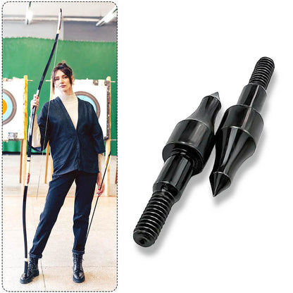 Qoaimu 100 Grain Archery Arrow Field Points Field Tips, High Precision 100 Grain Field Points, Screw-in Bullet Points for 5/16 Inch Arrows Broadheads for Recurve, Compound Bow Crossbow