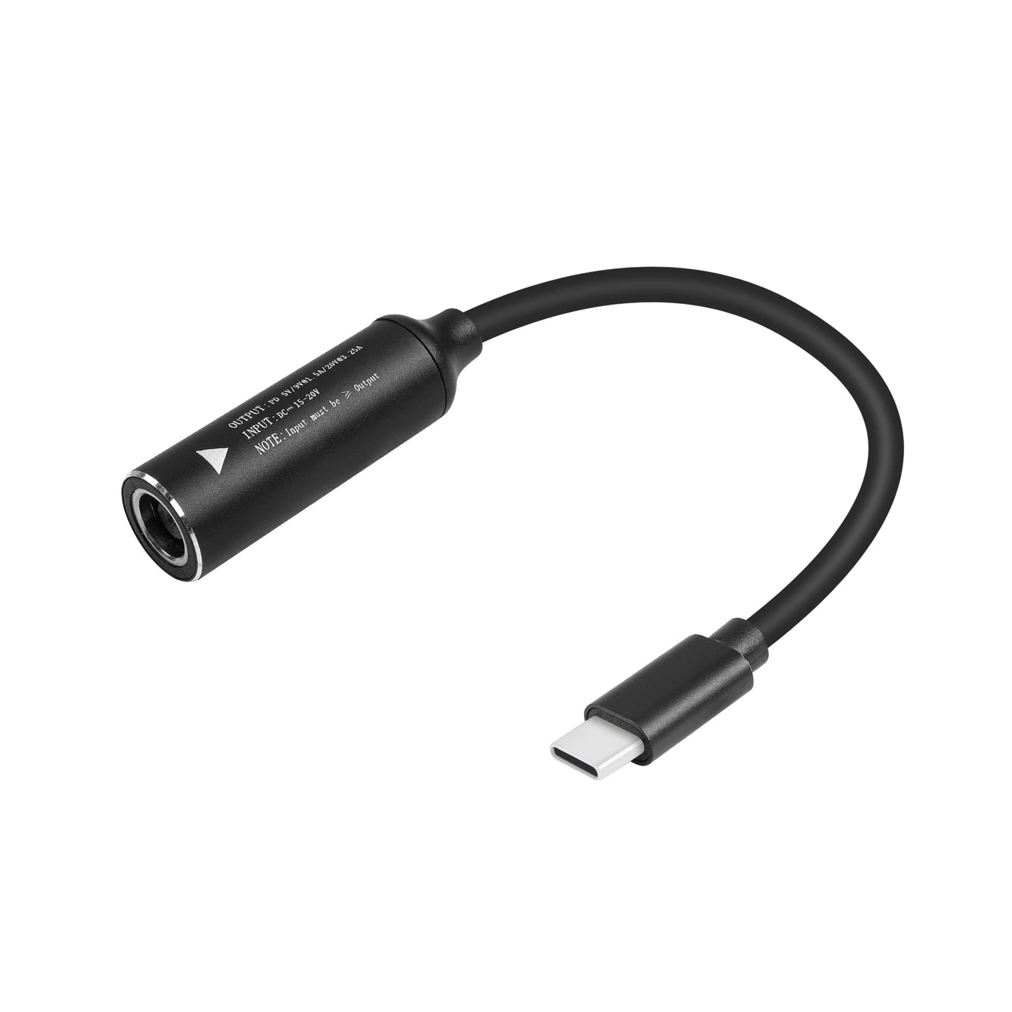 GINTOOYUN PD65W DC5525 to USB-C Charging Cable DC5.5mmx2.5mm Round Female to Type-C Charger Power Adapter Cable for Laptops,Mobile Phones,Tablets, Rechargeables,etc(7Inch)