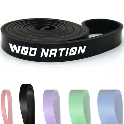WOD Nation Pull Up Assistance Bands (10-175lbs Band) - Best for Pullup Assist, Chin Ups, Resistance Bands Exercise, Stretch, Mobility Work & Serious Fitness - 41 inch Straps