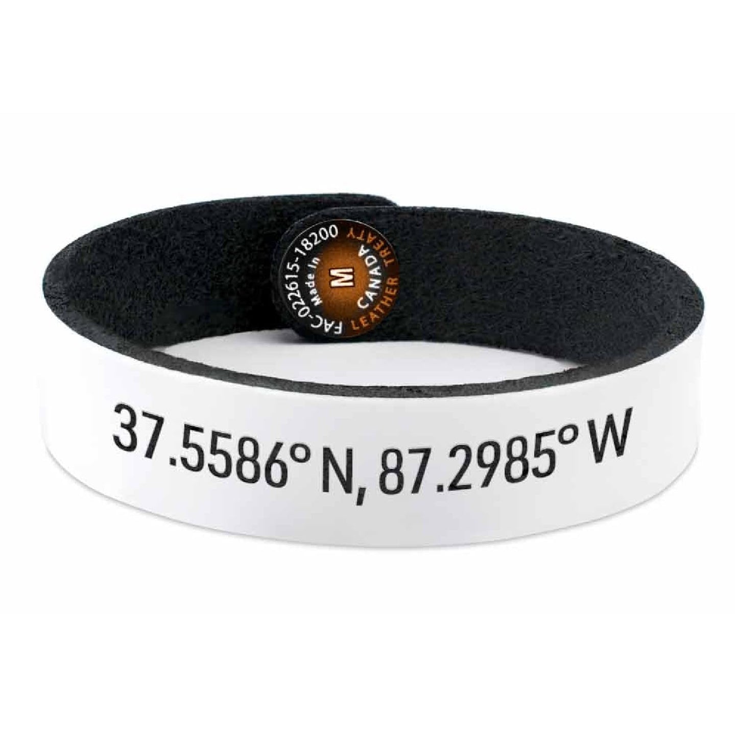 Leather Treaty Personalized Classic Bracelets Slim - White