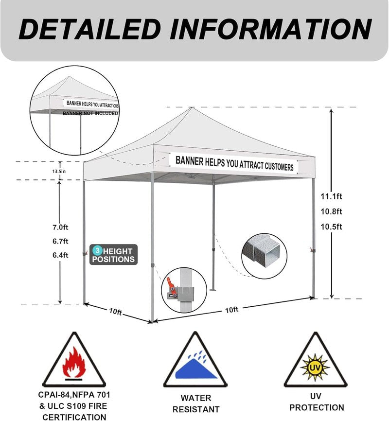 Eurmax USA 10x10ft Pop Up Canopy,Commercial Instant Tent for Outdoor Events,Patented No-Tip Rolling Storage Bag with 4 Sandbags,UV & Water Resistant,Heavy Duty Portable Shelter Gazebo,White