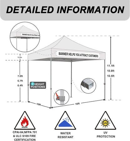 Eurmax USA 10x10ft Pop Up Canopy,Commercial Instant Tent for Outdoor Events,Patented No-Tip Rolling Storage Bag with 4 Sandbags,UV & Water Resistant,Heavy Duty Portable Shelter Gazebo,White
