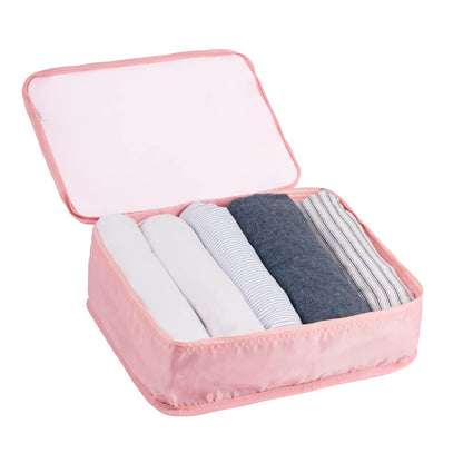 Adwaita 6 Set Packing Cubes, Travel Luggage Packing Organizers (Pink)