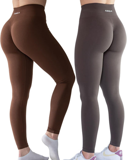 AUROLA Workout Leggings for Women Seamless Scrunch Tights Tummy Control Gym Fitness Girl Sport Active Yoga Pants