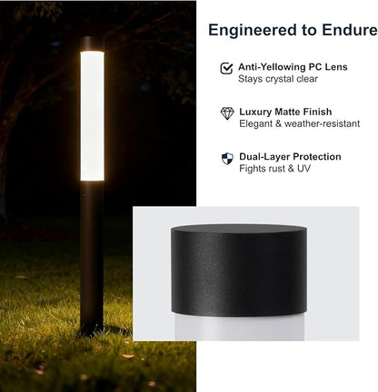 SkyGlow Lamp Post Light, 71" 120V Line Voltage Aluminum LED IP55 Waterproof Outdoor Landscape Bollard Lights Modern Curb Appeal for Garden Lawn Pathway Path Patio Courtyard Driveway Decoration