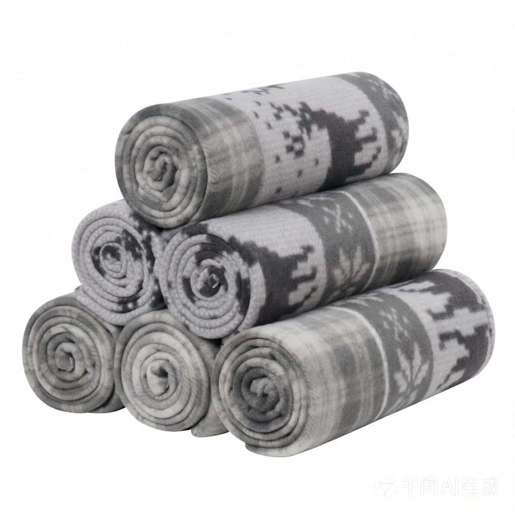 CAI TENG Christmas Blankets Bulk 50 X 60 inch Fleece Throw Blanket 6 Pack Printed Blankets Christmas Decoration Small Throw Sofa Home Gift Grey