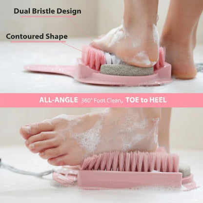 Efforest Shower Foot Scrubber Mat with Pumice Stone - Cleans, Smooths & Removes Dead Skin on Foot Without Bending, Foot Callus Remover with Non-Slip Suction Cups, Foot Scraper for Shower & Bathtub