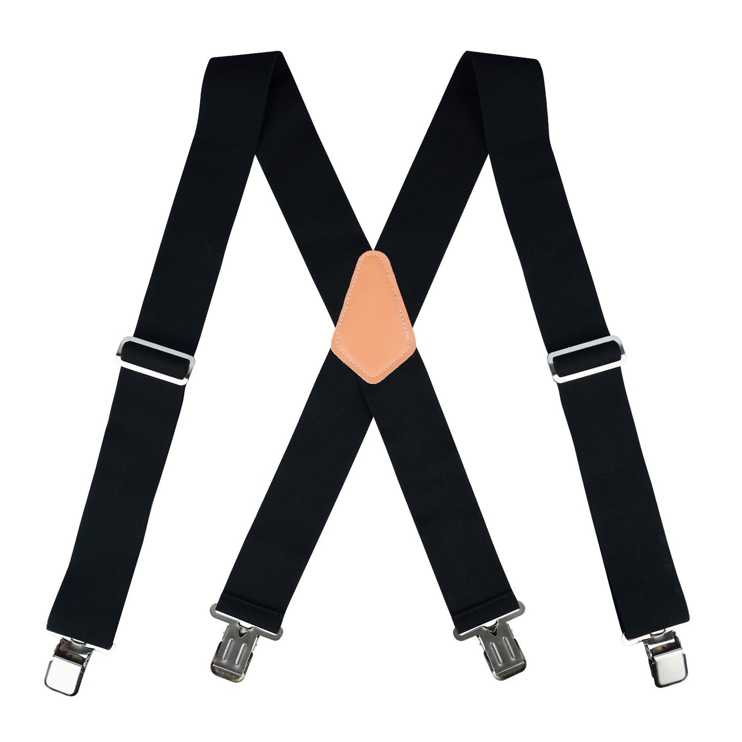 MELOTOUGH Suspenders for Men Heavy Duty Men's Suspenders w/Clip Big and Tall Work suspenders Mens Suspenders for Jeans (Black)