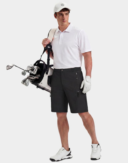 COOFANDY Men's Shorts Cargo 9" Hiking Workout Golf Cargo Shorts Qucik Dry Summer Travel Camping Running Fishing Black