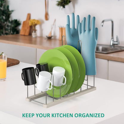 Plastic Bag Drying Rack, Reusable Bag Drying Rack for Silicone Bag & Ziploc Bag, Bottle Dryer Rack for Gloves & Glasses, Pan Lid & Cutting Board Organizer