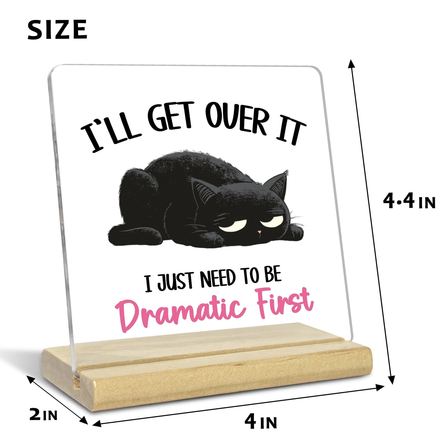 Cat Gifts for Cat Lovers,I'll Get Over It I Just Need to Be Dramatic First,Funny Cat Office Decor for Women Friends Coworke