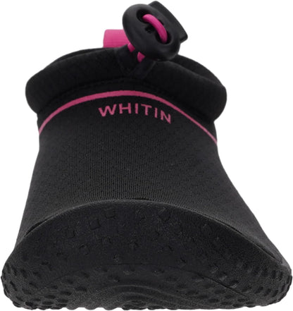 WHITIN Women's Water Shoes Aqua Minimalist Socks Size 11 Barefoot Swim Beach Surf Anti Slip Outdoor Activities Boating Gym Lightweight Sneakers Black/Pink 42