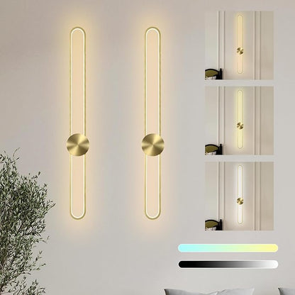 Modern Wall Sconce Dimmable 3000K/4000K/6000K LED Wall Light Fixture, Hardwired Wall Lamp for Living Room, Dining Room, Bedroom, Hallway, Lobby, Entryway (Brushed Gold, 22inch/H56cm)