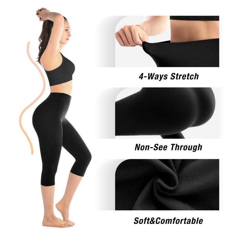 Walifrey Capri Leggings for Women, Buttery Soft High Waisted Leggings for Gym Yoga Workout (Grey LXL)
