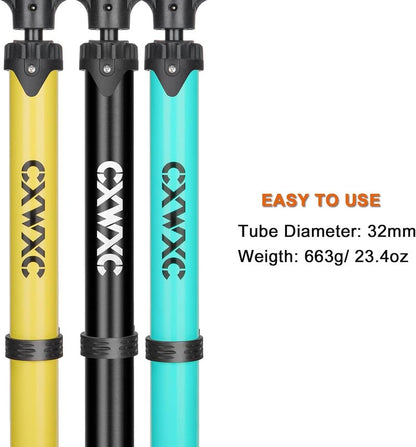 Bike Pump with Pressure Gauge - 160 PSI Portable Air Pump for Presta & Schrader Valves | Compact Design