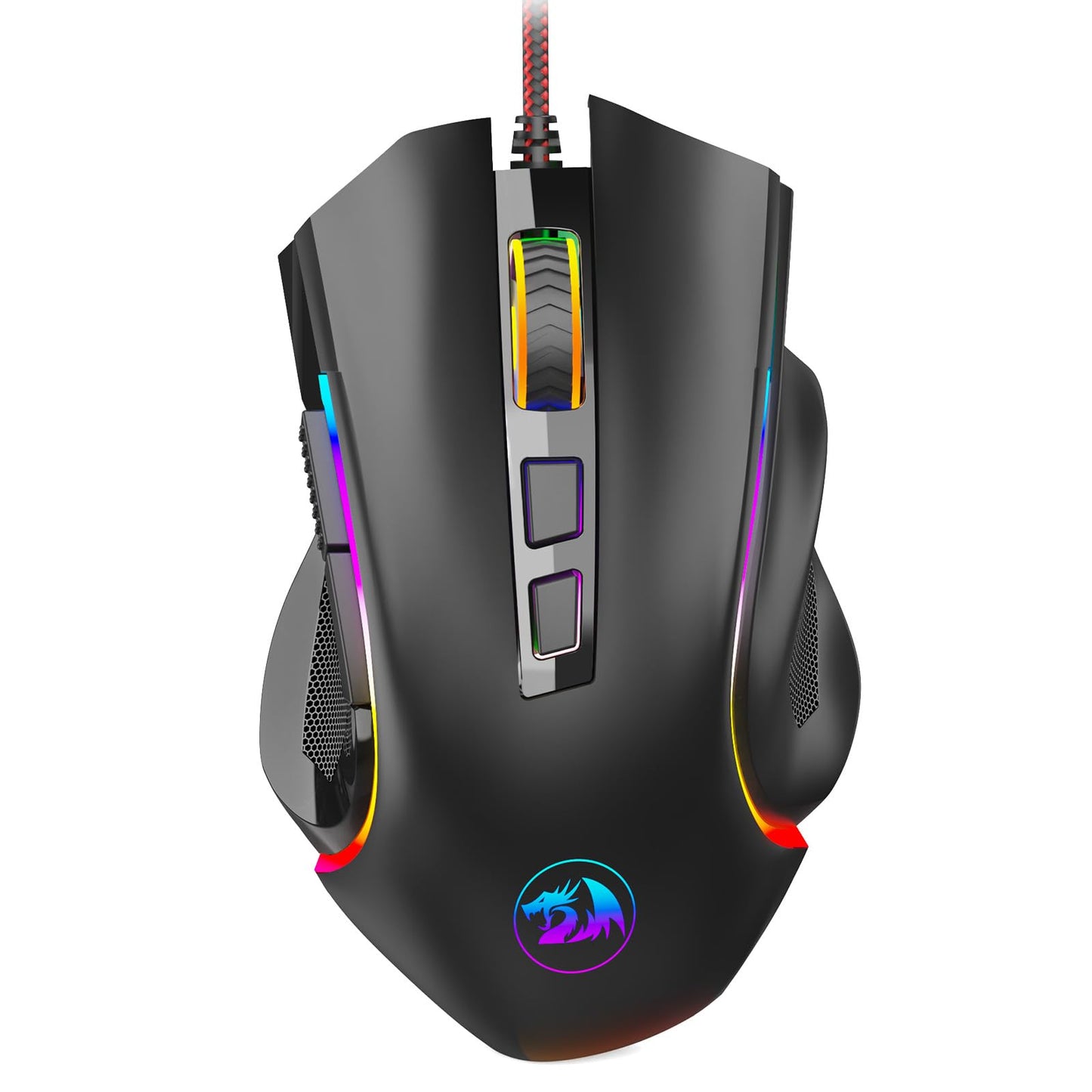 Redragon M602 Griffin RGB Gaming Mouse, RGB Spectrum Backlit Ergonomic Mouse with 7 Programmable Backlight Modes up to 8000 DPI for Windows PC Gamers (Black, Wireless)