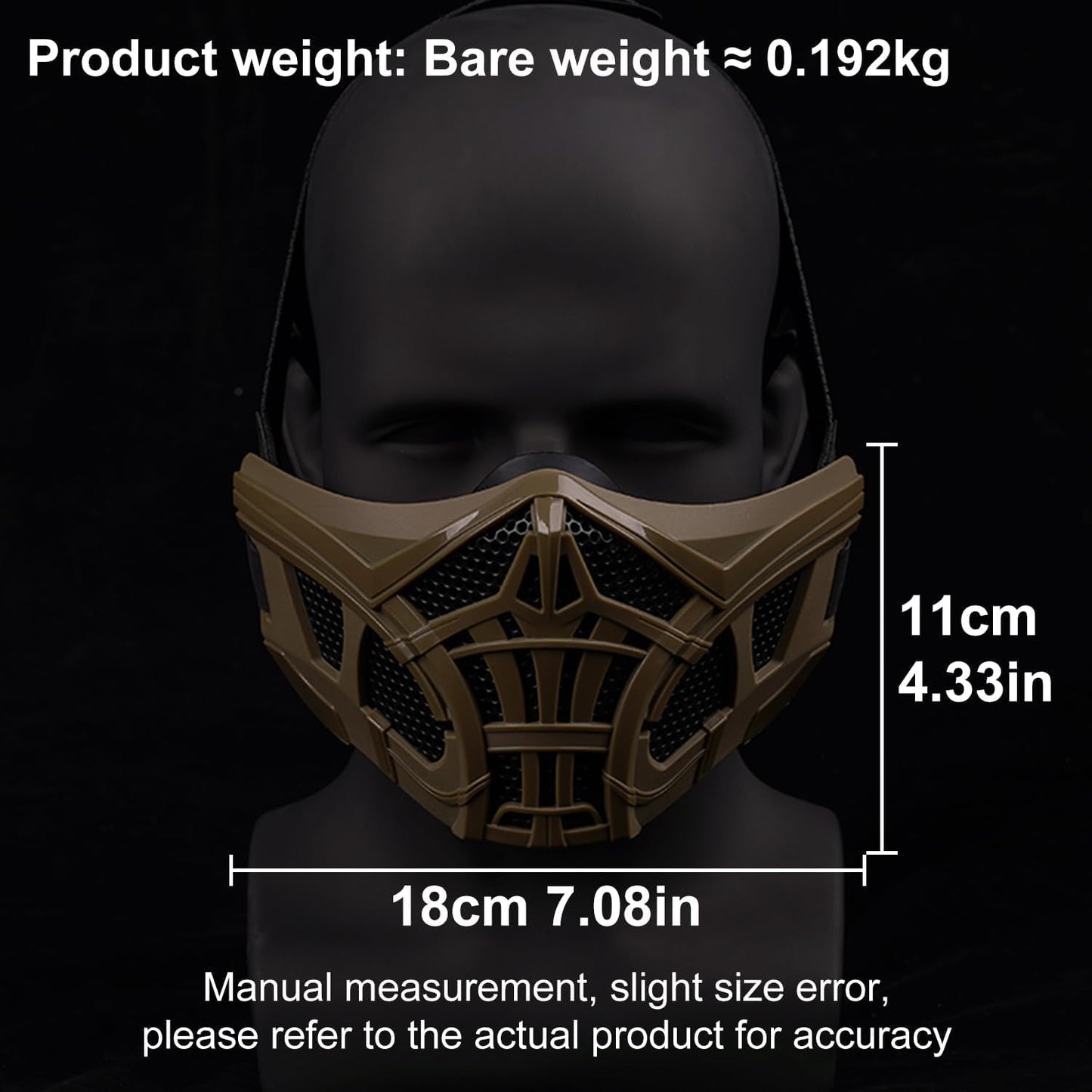 Half Masks Airsoft Paintball Scorpion Half Mask Protective Face Gears Tactical Shooting Cosplay Man (Black)