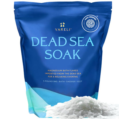 Yareli Magnesium Flakes, 15lb, Dead Sea Bath & Foot Soak, Alternative to Epsom Salt with Over 800,000mg of Magnesium Chloride Per Bag
