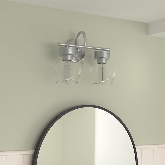 EAPUDUN 2-Light Bathroom Light Fixtures Over Mirror, Brushed Nickel Vanity Lights for Bathroom Modern Wall Sconces Vanity Light Porch Lamp Bathroom Lighting Vanity Lighting Fixtures