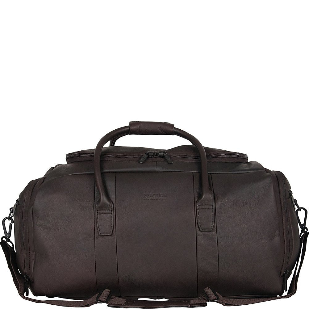 Kenneth Cole REACTION Duff Guy Colombian Leather 20" Single Compartment Top Load Travel Duffel Bag, Black