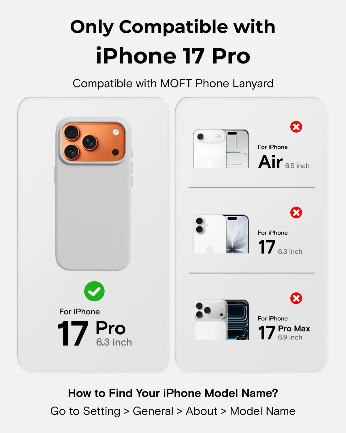 MOFT for iPhone 17 Pro Case- MOVAS Snap Case, MagSafe Compatible, Soft-Touch Vegan Leather, Classic Minimalist Design, Lightweight, Stain-Resistant & Camera Protection, Misty Cove