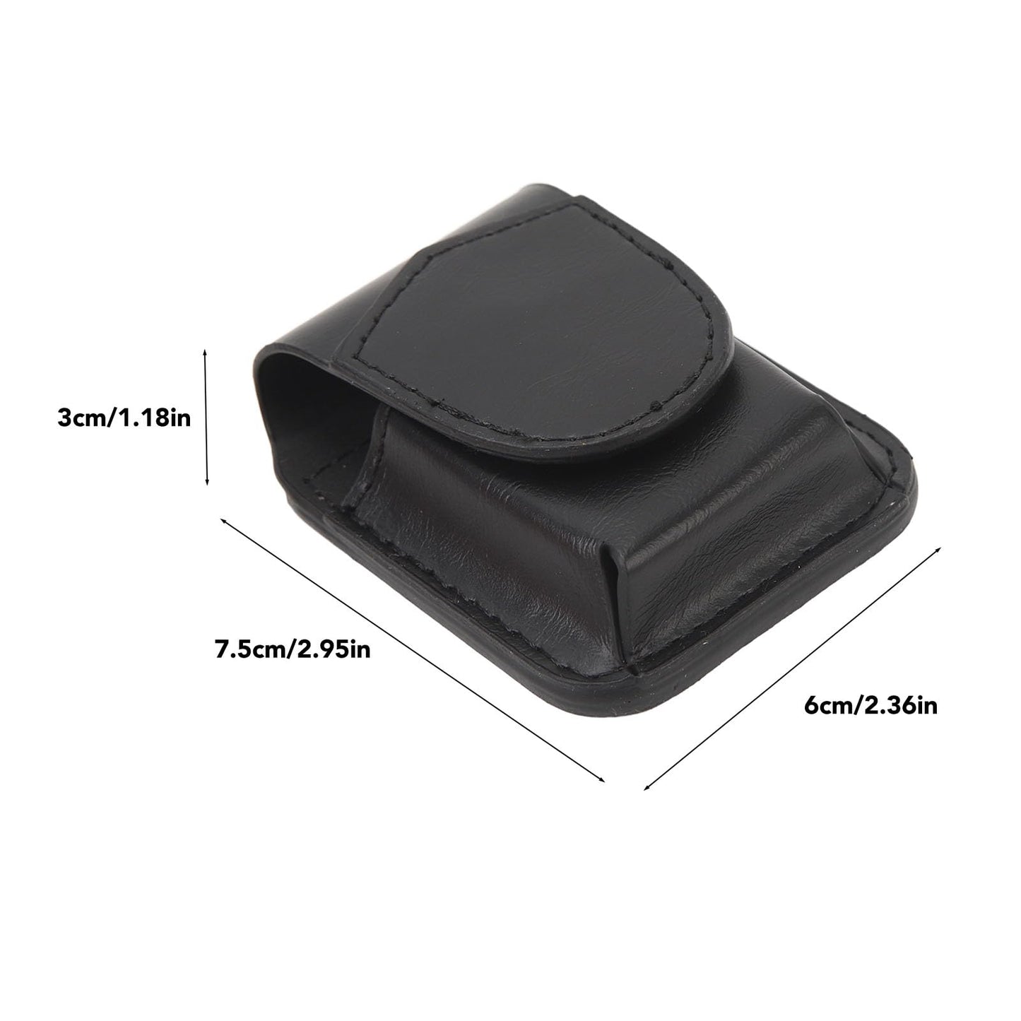 Lighter Pouch Belt Loop PU Holder Scratch Soft Lining Magnetic Buckle Lighter Waist Case Outdoor Travel (Black)
