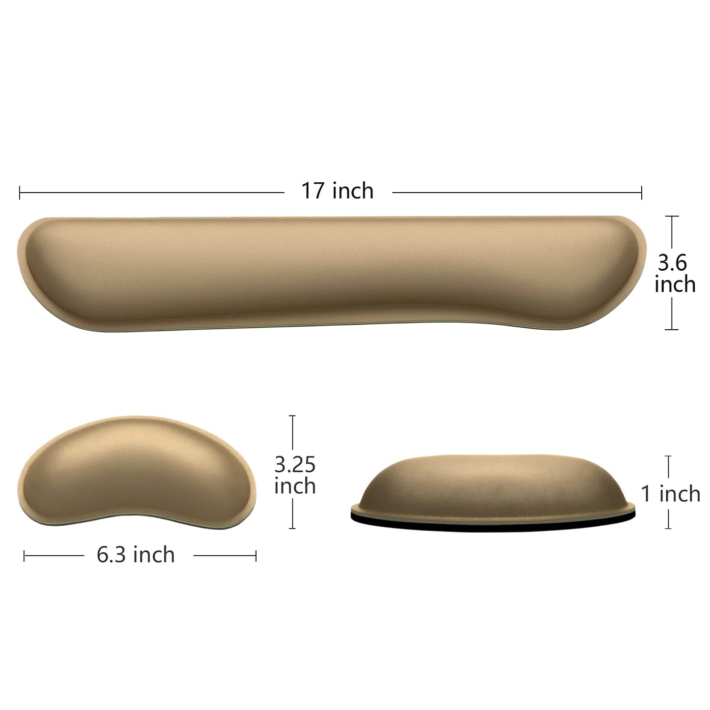 Dapesuom Enlarge Keyboard Wrist Rest, Memory Foam Wrist Cushion for Desk Mats Support, Cute Typing Pain Relief Keyboard Mouse Pad Rests Set with Non-Slip Base for Gaming Laptop Office, Leather Brown