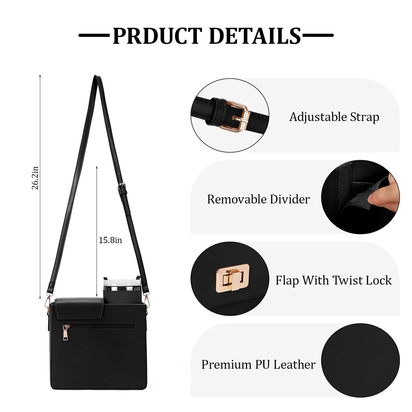 Stanley Purse Cup Holder Bag with Strap- Outdoor Portable Crossbody Water Bottle Storage Bag for Stanley Cup Tumbler 40 oz