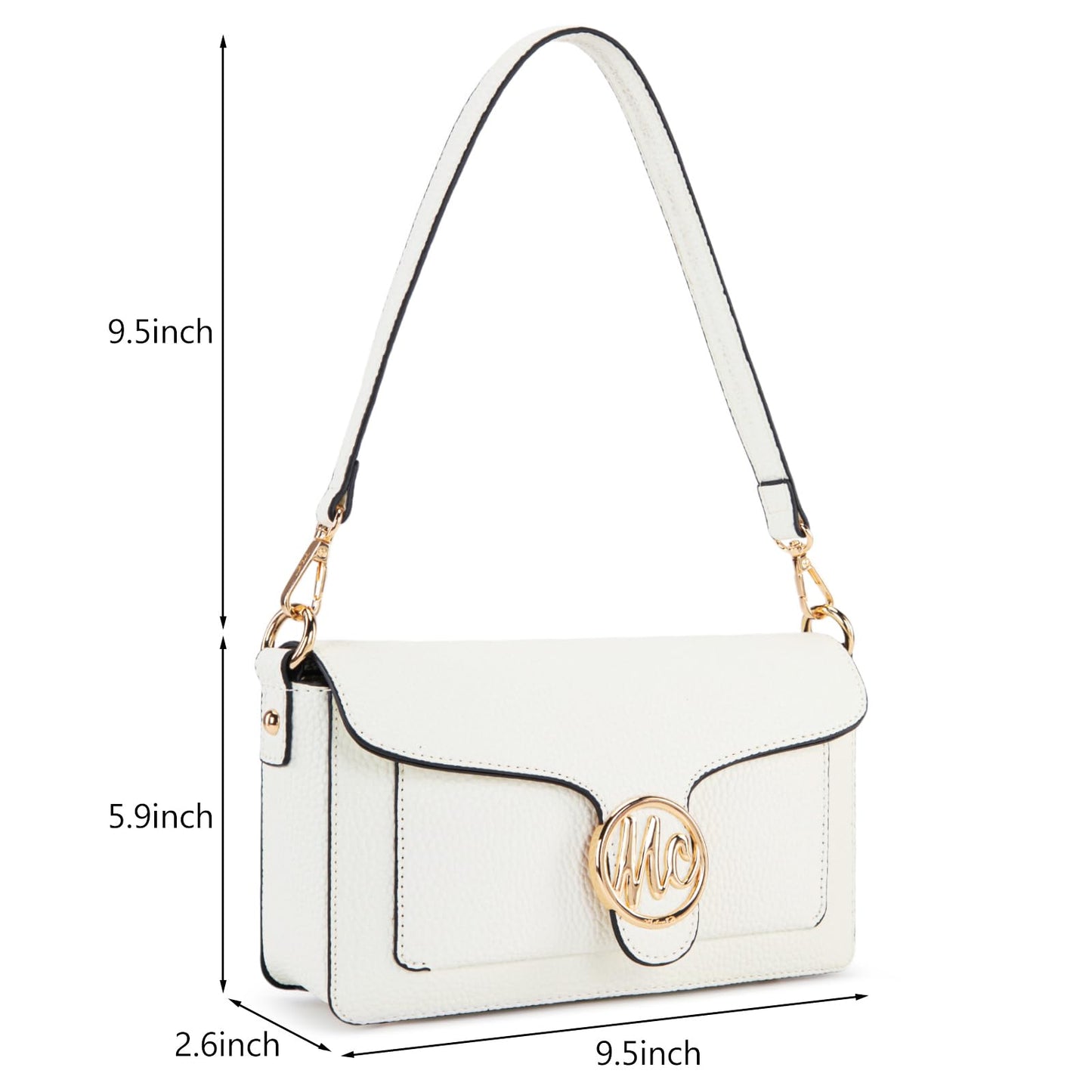 Milan Chiva Crossbody Bags for Women - Small Cross Body Purse Shoulder Bag, Cute Purse Handbags for Daily Commute Travel MC-619WT