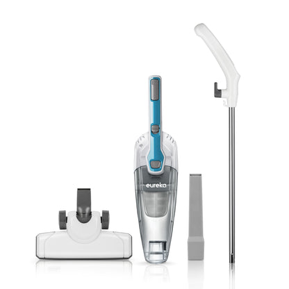 Eureka Corded Stick Vacuum Cleaner for Home Pet Hair, Lightweight Stick Vacuum Cleaner with Powerful Suction for Carpet Tile and Hard Floor, Aqua Blue, 3-in-1 Handheld Vac NES100