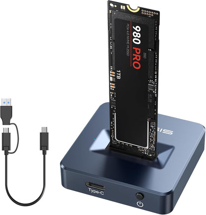 ACASIS M.2 NVMe & SATA to USB C Docking Station, NVME SSD Enclosure Adapter, USB 3.2 Gen 2(10 Gbps), Aluminium Alloy Housing, Support M.2 (M Key) NVMe and (B+M Key) SATA-Based SSD