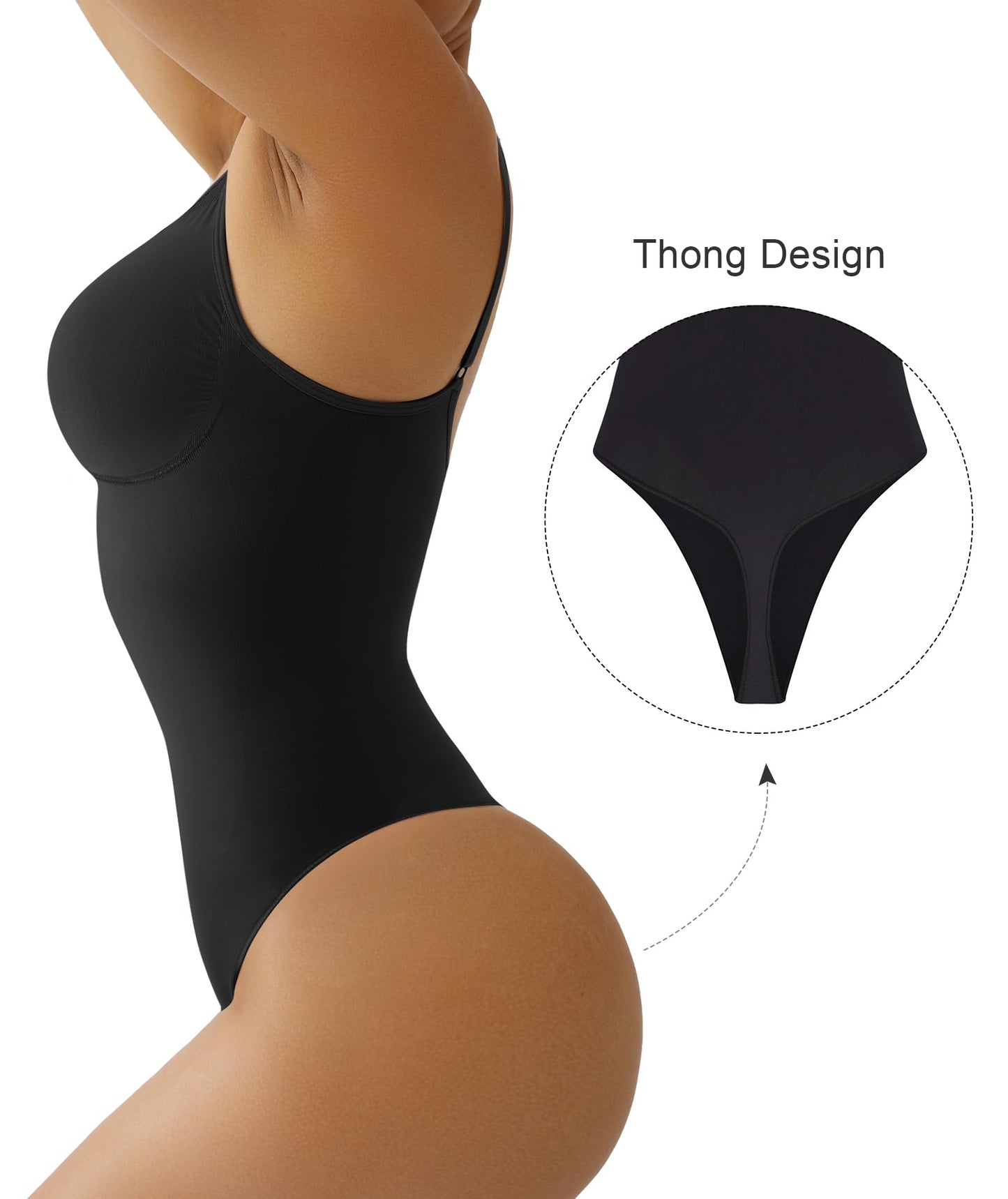SHAPERX Women's Shapewear Bodysuit Tummy Control Body Shaper Seamless Sculpting Snatched Waist Body Suit,SZ5215-Black-XXS/XS(One piece)