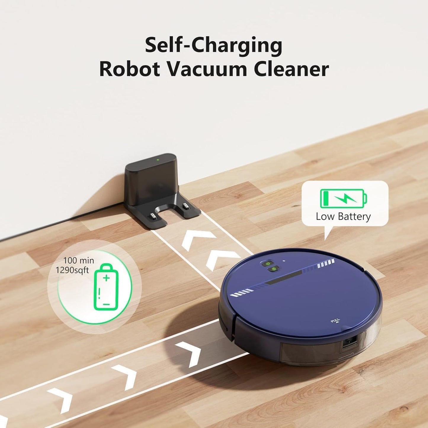 Robot Vacuum and Mop Combo, Robotic Vacuum Cleaner 2 in 1 with WiFi/App/Voice, Schedule, Water Tank and Dustbin, Self-Charging, Slim, Ideal for Hard Floor, Pet Hair, Carpet