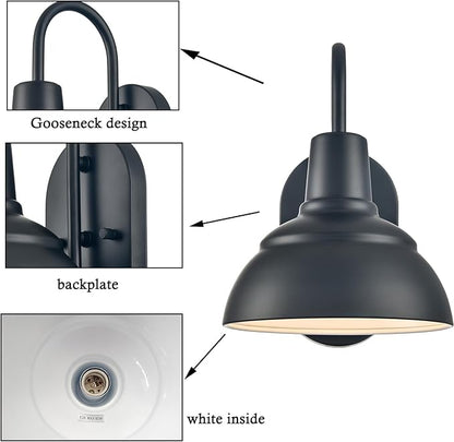 Moose Outdoor Porch Light Fixture Gooseneck Barn Light Outdoor Black Patio Light Exterior for Garage Porch