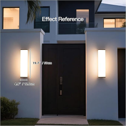 Outdoor Wall Lights, 20" Exterior Wall Light Fixture Hardwired, 3000K Modern Sconce Lights Waterproof, Large Porch Lamp Wall Mount, Garage Lighting Patio Front Door Lantern for House Outside