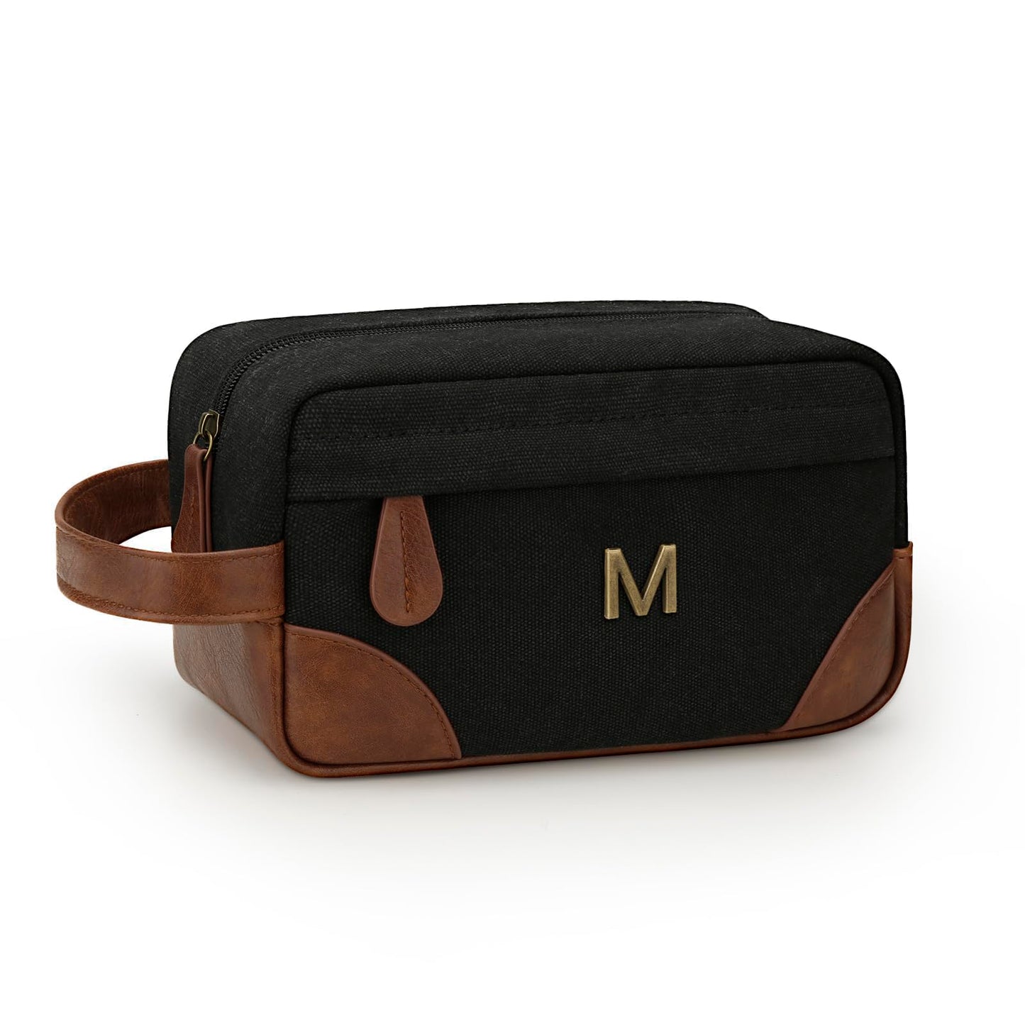 CLOUDWINGS Personalized Gifts for Men Dad - Initial Travel Toiletry Bag Hanging Dopp Kit, Waterproof Shaving Bag with Large Capacity, Fathers Day Birthday Gifts for Him Dad Husband Boyfriend (M)