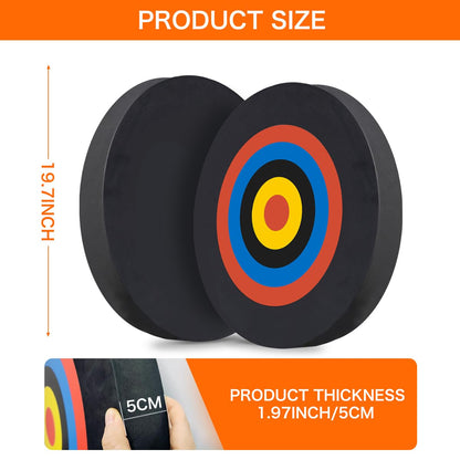 Cifupy 20'' Round Archery Target, Lightweight High-Density EVA Bow & Arrow Target, Single-Sided Printed Pattern, for Backyard Outdoor Shooting Practice with a Curved Longbow