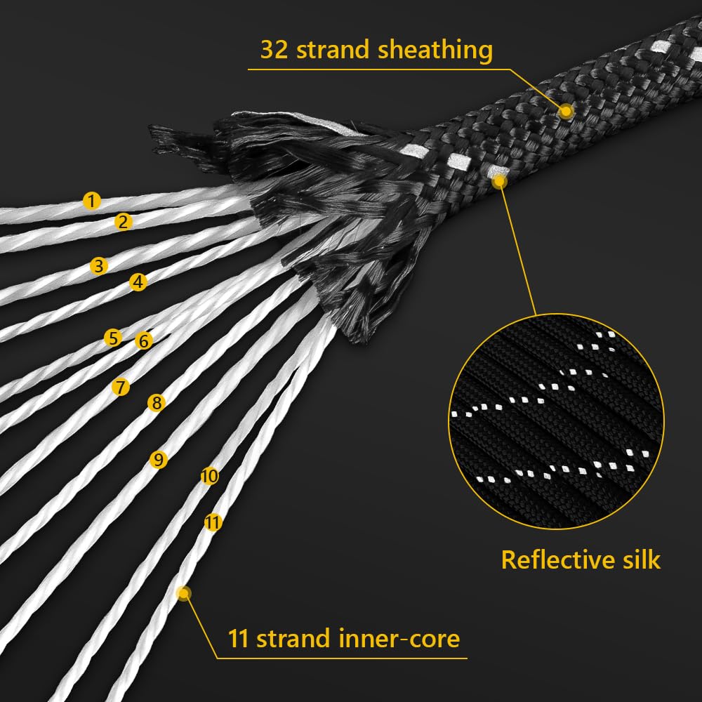 750Ib Reflective Paracord Rope, para Cord Lanyard, Parachute Spool Cord