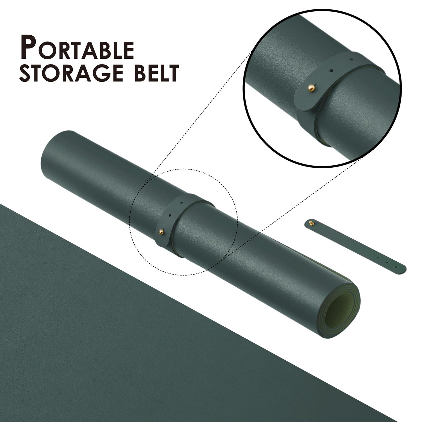 Large Desk Mat - 47.2"x 17" Non-Slip PU Desk Pad for Office and Home - Ideal for Large Mouse Pad and Desk Mats on Top of Desks(Dark Green)
