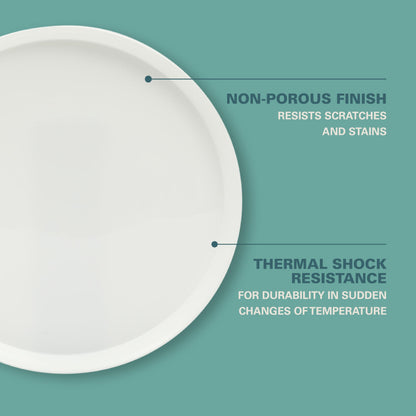 Gibson Home Summer Shades 16 Piece Plates and Bowls Dishes Service for 4 Porcelain Dinnerware Set - White