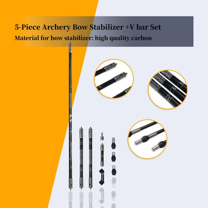 Perogen Archery Bow Stabilizer Set for Recurve Bow, Carbon Fiber Bow Stabilizer Extension Pole Kit